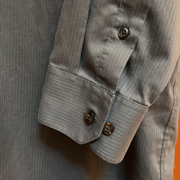 Claiborne men’s Grey dress shirt 18 34/35 long sleeve . Stripe pattern fabric. - Picture 3 of 6